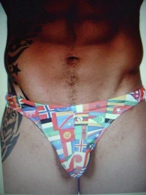 UN TANGA "PISTOLA PETE" "PASAPORTE" NUEVO STOCK ANTIGUO RARO VINTAGE TALLA MED MULTICOLOR Foto 1 de 4