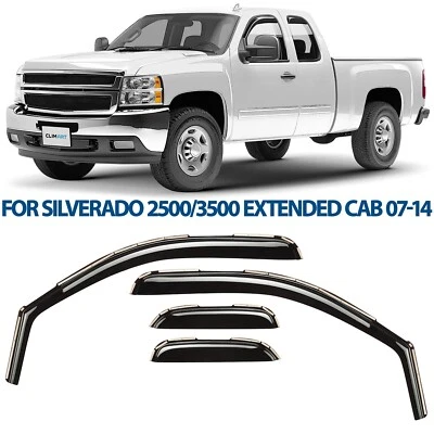 Rain Guards Vent Visors Shade for 07-14 Chevy Silverado 2500/3500 Extended Cab - Image 1 of 4