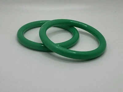 JUEGO BRAZALETE BRAZALETE VINTAGE 2 PLÁSTICO VERDE Foto 1 de 4