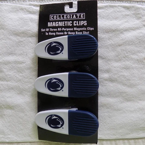 NCAA Penn State PSU Magnetic Clips Refrigerator Chips Mail All Purpose 3 Pack Cover
