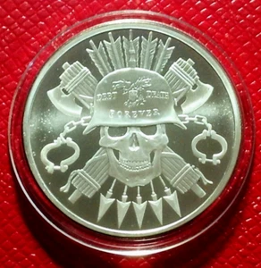 2018 Silver Shield "Death-Debt Forever Skull" 1 Troy oz. .999 Silver-Series #12 - Bild 1 von 3