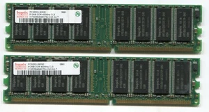 1GB Hynix 2x512MB 400 MHZ PC3200 HYMD564646CP8J-D43 AA-T CL3 DIMM Memory Kit - Picture 1 of 2