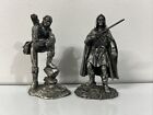 RARE Tudor Mint Pewter Metal Aragorn Strider + Legolas Figurines LOTR-Incomplete
