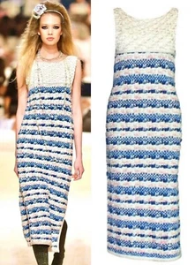11K Chanel 2015 Dubai Knit Long Dress Gown 34 36 38 2 4 6 Top Gripoix Button M S - Picture 1 of 15