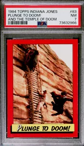 PSA 7 1984 Topps Indiana Jones Temple of Doom Card #83 Plunge To Doom POP 3 - Picture 1 of 2