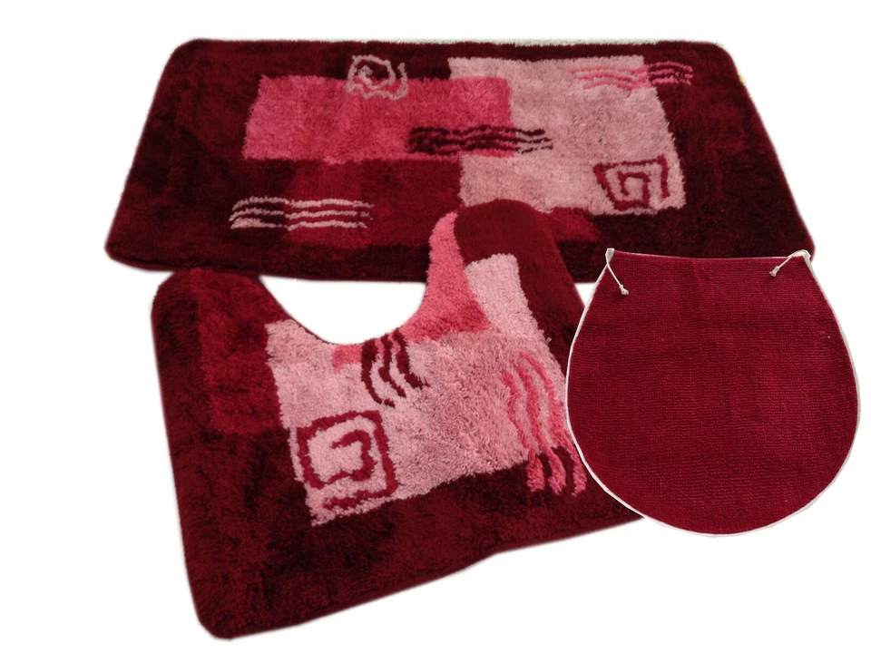 Badematten Badteppich 3-teilig Badvorleger WC-Vorleger mit U-Ausschnitt WC-Bezug - Bild 1 von 4