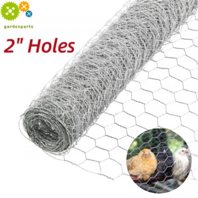 50/150Feet 2" Holes Galvanized Poultry Net - Metal Fencing / Chicken Wire - Image 1 of 4