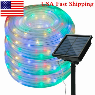 100LEDS Solar Rope Tube Fairy Lights LED String Waterproof Outdoor Garden 39FT - Image 1 of 4