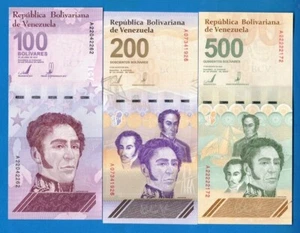 Venezuela 500, 200 & 100 Bolivar Digitales 2024 UNC -Million Soberano - Picture 1 of 2
