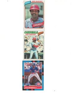 BASEBALL CARDS JERRY MUMPHREY #378, #136, #447.