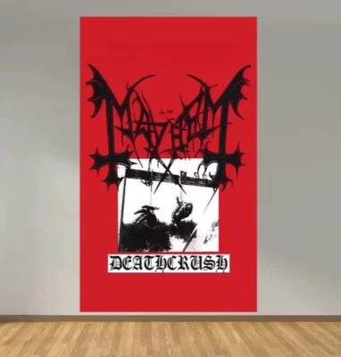 Tapiz Mayhem Deathcrush 2 pies X 3 pies bandera colgante de pared pancarta tela Foto 1 de 2