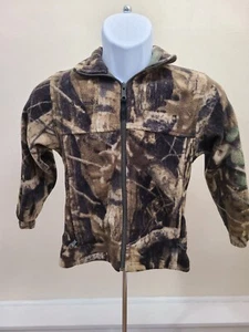 Columbia YOUTH Fleece Jacket Size 8 Camouflage Zip Up Zip Pockets Green/Browns - Picture 1 of 6