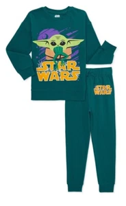 Boys 5 Star Wars Winter Crewneck Sweatshirt Sweatpants Joggers Set Baby Yoda - Picture 1 of 3