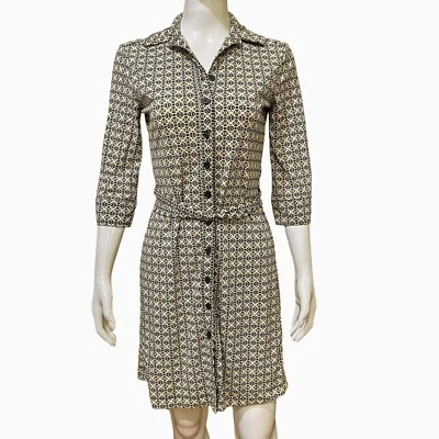 Express Design Studio A 系列 3/4 袖纽扣前连衣裙腰带尺寸 3/4 小号 — 第 1/4 张图片