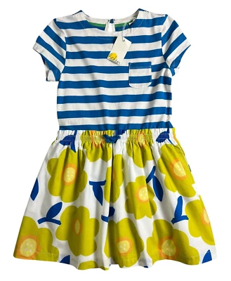 Mini Boden Hopscotch Dress  Size 7-8  NWT  Sweetcorn Yellow Daffodil Mixed Media - Image 1 of 4