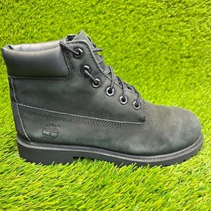 Timberland 6-Inch Premium Boys Size 3Y Black Outdoor Leather Waterproof Boots - Picture 1 of 10