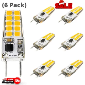 6Pcs G8 Led Light Bulb Warm White 3000K 120V G8 Bi-Pin Base Dimmable Mini T4 JCD - Picture 1 of 3
