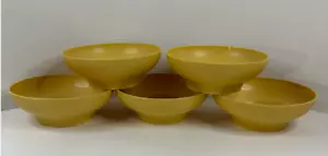 Vintage Tupperware 890 - Salat/Müslischalen - 5er Set - Erntegold - Bild 1 von 3