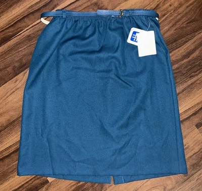 Falda Vintage Nueva Con Etiquetas Años 70 80 Colección Clásica Sears Verde Azulado Talla 22W Retro Con Cinturón Foto 1 de 4