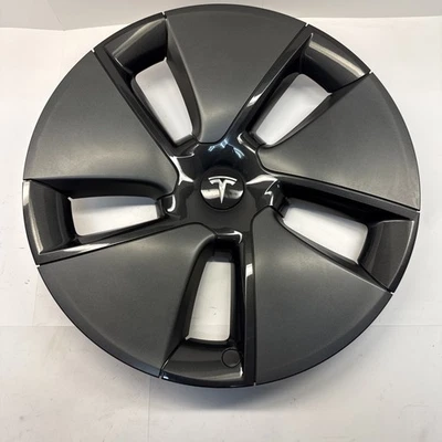 Tesla Model 3 Aero Dark Gray 3 Hubcap 18" 2015 - 2021 1044271-00-A  LB01-02 - Image 1 of 4
