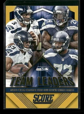 2015 Score #29 Doug Baldwin Marshawn Lynch Russell Wilson Gold Seattle Seahawks - Image 1 of 2