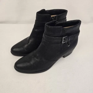 Naturalizer Womens Ankle Boots 9.5 Black Zip Booties Buckle Comfort Block Heel  - Picture 1 of 14
