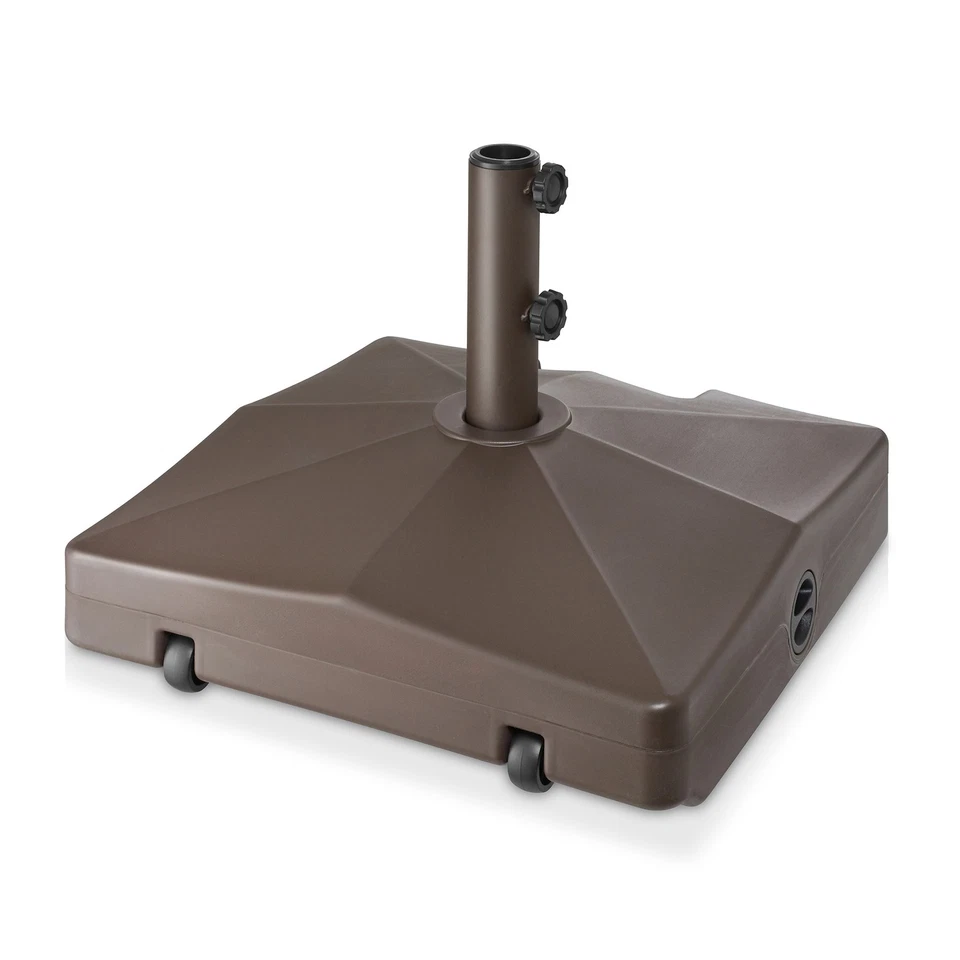 Base de paraguas de patio con ruedas, soporte para paraguas de 64 lb, 20" con asa - marrón Foto 1 de 1