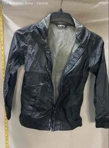 The North Face Boys Black Long Sleeve Hooded Full-Zip Rain Coat Jacket Sz 10/12 - Picture 1 of 6