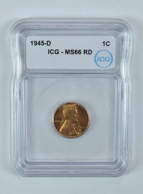 1945-D Lincoln Wheat Cent MS66 RD ICG *3290 - Image 1 of 4