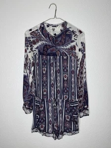 Isabel Marant Etoile Shorts Overalls Romper Jumpsuit Floral Summer Boho Size 2 - Picture 1 of 21
