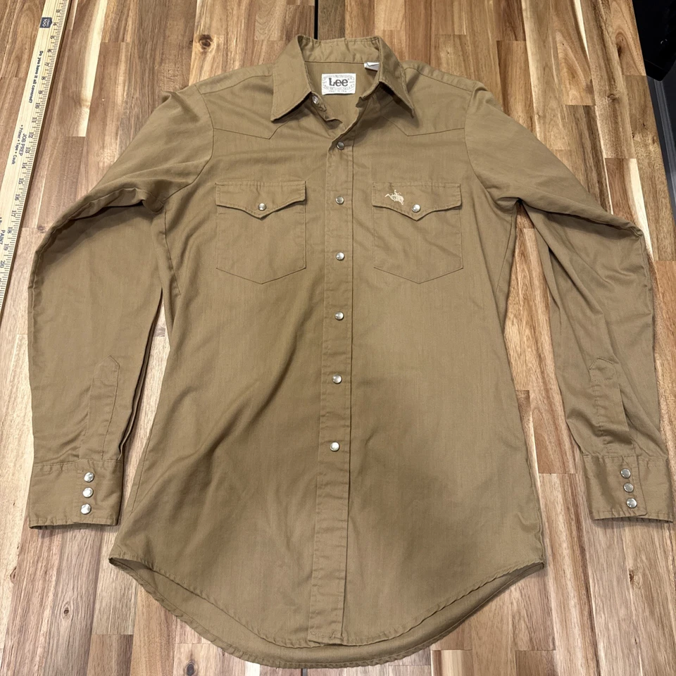 Chaqueta Camisa Lee Western De Colección Para Hombre Talla M Perla Bolsillos a Presión EE. UU. Años 70 Foto 1 de 4