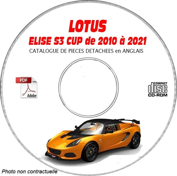 ELISE S3 CUP 10-21 - Catalogue Pieces CDROM LOTUS Anglais Expédition - --, Supp - Photo 1/1