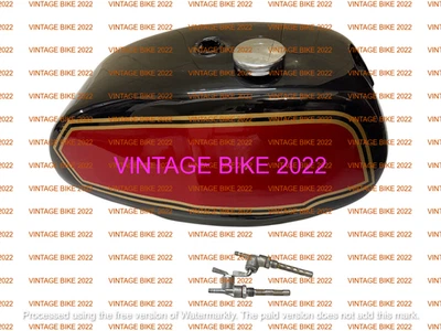 Triumph T140 Black & Cherry Fuel Tank (Uk Version) Cap Tap /FIT FOR - Image 1 of 4