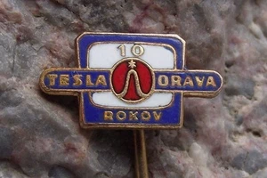 Tesla Electronics Orava Early Model Televisions CRT 10th Anniversary Pin Badge - Picture 1 of 2