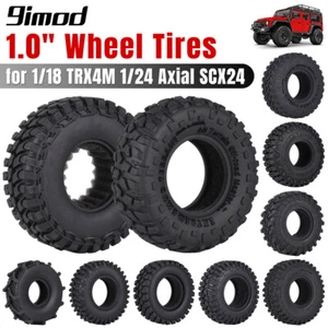 4pcs 1,0 Zoll RC Reifen Gummirad für 1/18 TRX4M 1/24 Axial SCX24 RC Crawler Car - Picture 1 of 31