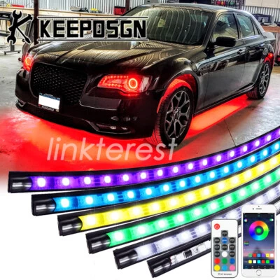 Car RGB LED Strip Bar Underglow Kit Neon Lights APP Remote for Chrysler 300 200 Foto 1 de 4