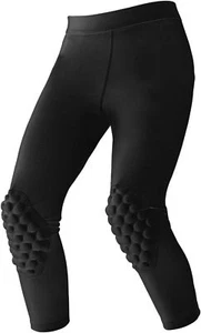 Topeter Youth Basketball Compression Pants with Knee Pads and Medium, Black - Picture 1 of 6