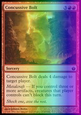 Magic the Gathering MTG Concussive Bolt (60) Mirrodin Besieged   LP FOIL