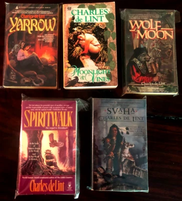 Lot 5 CHARLES DE LINT Fantasy Ppbks (4 1st Ed.) Yarrow, Spiritwalk, Wolf Moon... Foto 1 de 4
