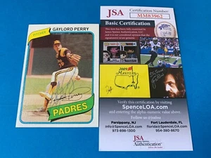 Gaylord Perry Padres 1980 Topps Card Signed Auto JSA COA - Picture 1 of 3