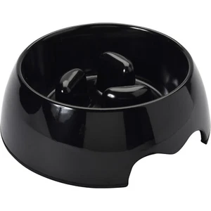 Petface Anti Gulp Non Slip Dog Bowl Slow Feeding Dish Ease Bloating Black Pink - Picture 1 of 8