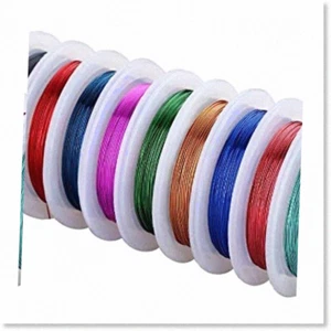 10-Piece Colorful Jewelry Beading Wire Set - 0.3mm 109 Yard Uncoated Bare Copper - Picture 1 of 7