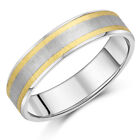 Titanium Wedding Ring Titanium & Double 9ct Yellow Gold Engagement Band 6mm 