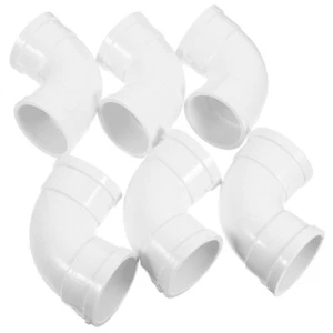 6 Pcs PVC Elbow Pipe Accessories Corner Fittings Drain Connector - Picture 1 of 12