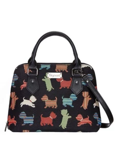 Signare Tapestry Playful Puppy Convertible Bag Top-Handle Shoulder Bag for Women - Picture 1 of 6