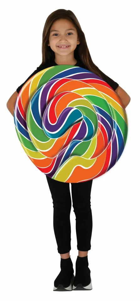 Disfraz de piruleta para niños Dress-Up-America - Túnica Candyland arco iris de Halloween Foto 1 de 1