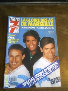 FOOTBALL TELE 7 JOURS 1991 POSTER ET ARTICLE OLYMPIQUE DE MARSEILLE PAPIN - Imagen 1 de 4