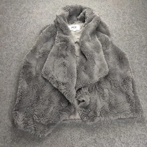 Jack by BB Dakota Vest Woman Extra Small Gray Fur Super Soft Fuzzy Pocket Party - Picture 1 of 12