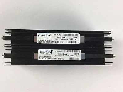 2GB (2x 1GB) Crucial CT12872AP667.K18F 1GB DDR2-5300 Fully Buffered for Apple - Image 1 of 4