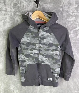 Oshkosh B'gosh Sweatshirt kids 8 Camouflage zip up hooded Jacket gray pockets - Picture 1 of 8